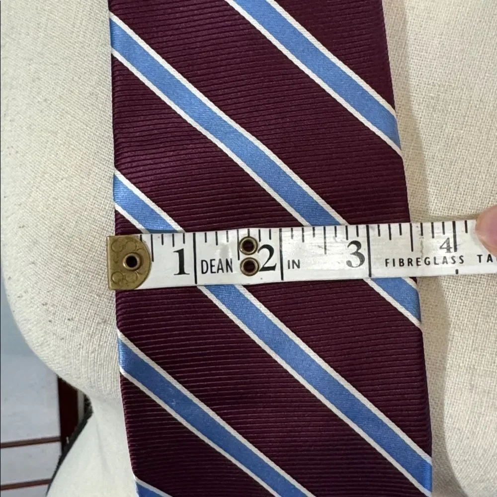 Brooks Brothers Burgundy and Light Blue Striped Tie